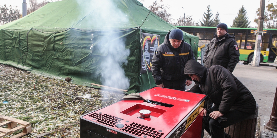 У Вінниці завершили встановлення наметів, які передало місто Карлсруе