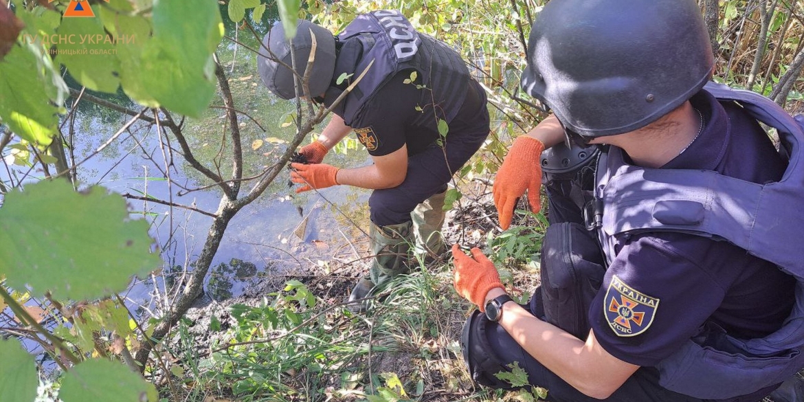 На березі водойми у Вінниці знайшли підривник та п'ять мінометних мін