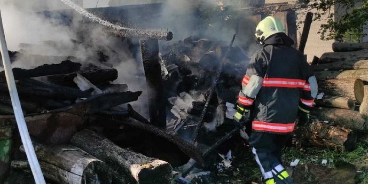 На Гайсинщині вогонь знищив господарчу споруду з дровами