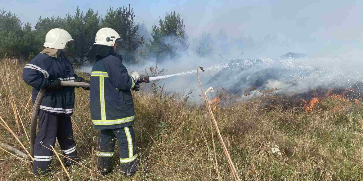 Понад два гектари сухої рослинності горіли на Вінниччині