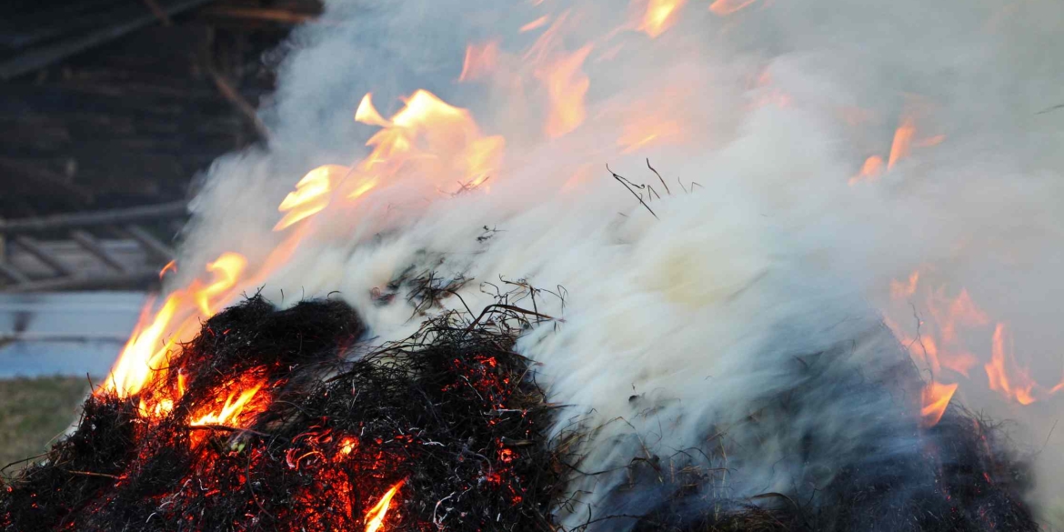 Пожежа знищила на Вінниччині дві тонни сіна на селянському обійсті