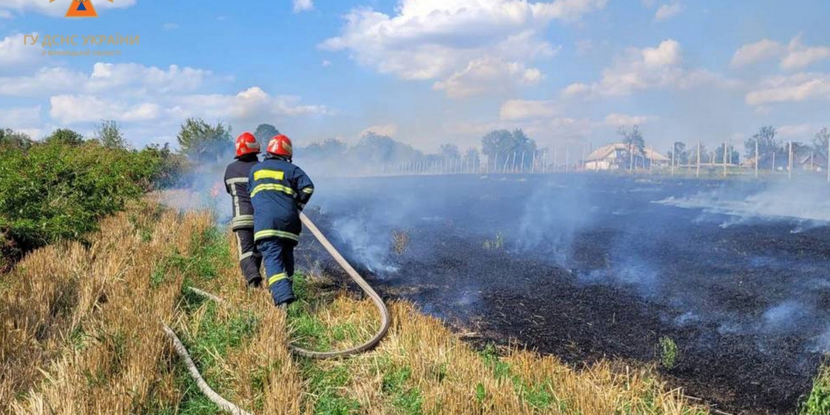 В Тульчинській громаді горіло два гектари землі з сухою травою