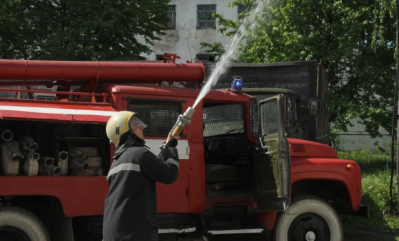 Вінницькі вогнеборці гасили "пожежу" на території Стрижавської колонії