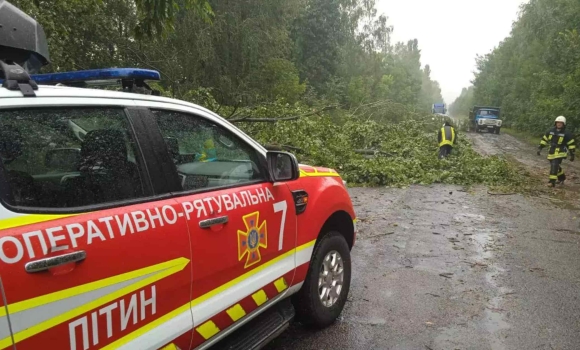 Після негоди працівники ДСНС продовжують прибирати автошляхи від дерев