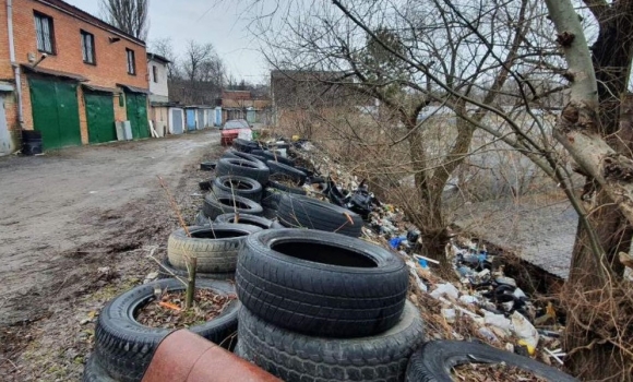 Територію гаражного кооперативу у Вінниці перетворили на сміттєзвалище