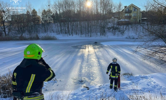 У Вінниці врятували чоловіка, який провалився під лід на ставку