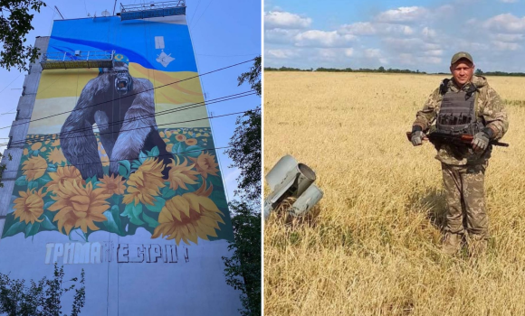 У Вінниці завершують новий мурал, який присвячений бійцю з позивним «Конг»