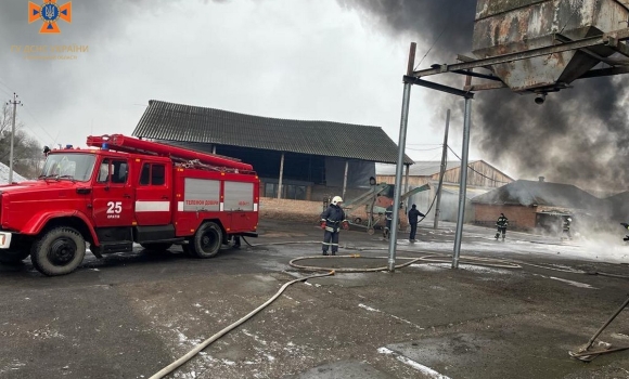 В Іллінцях згоріла господарча будівля з пресом для переробки соняшнику