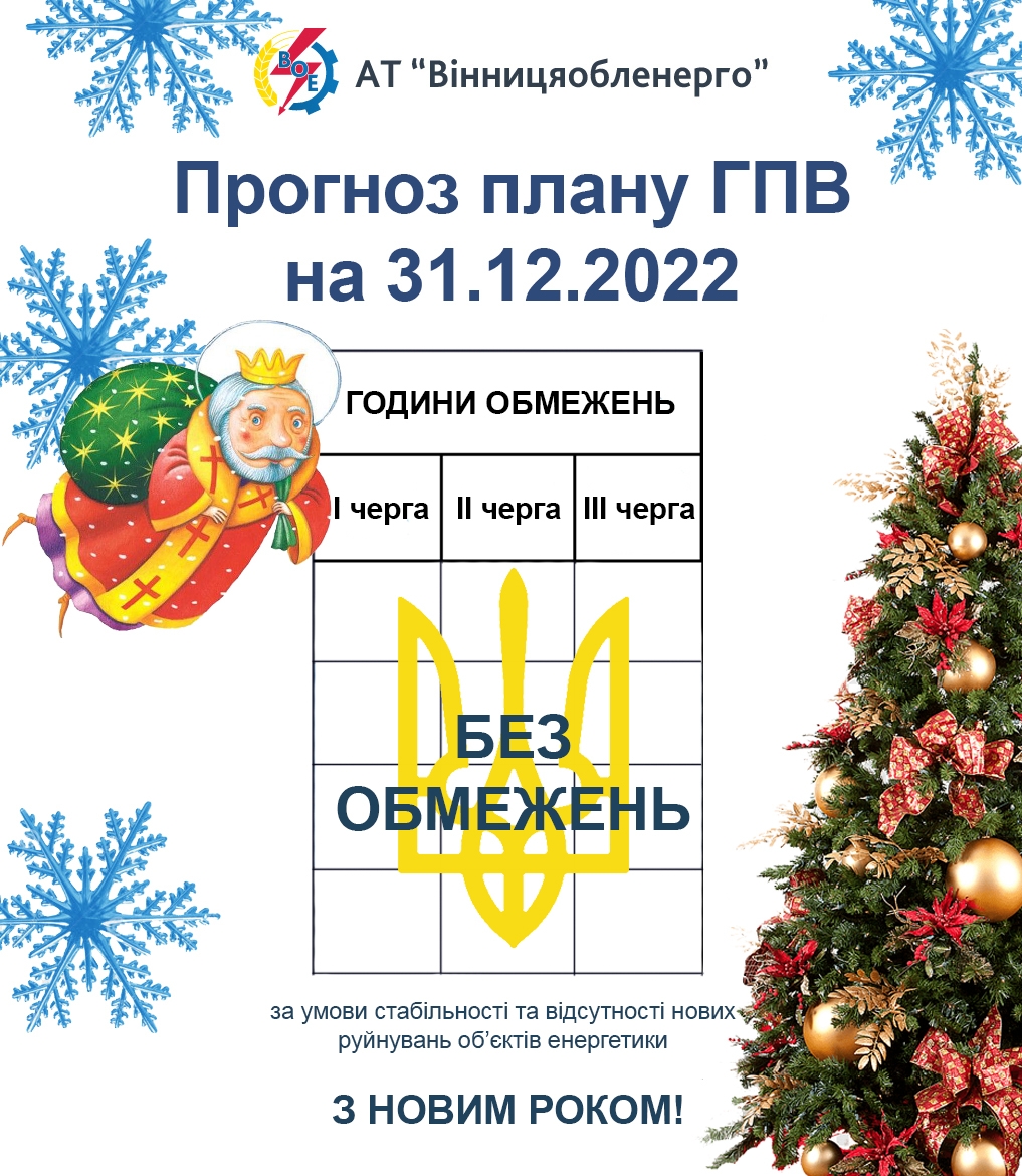 "Вінницяобленерго" інформує: всі обмеження знято