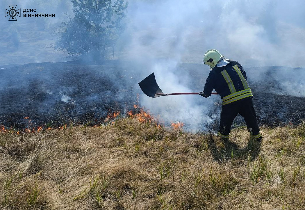 Рятувальники Вінниччини 39 разів виїжджали на ліквідацію пожеж сухої трави