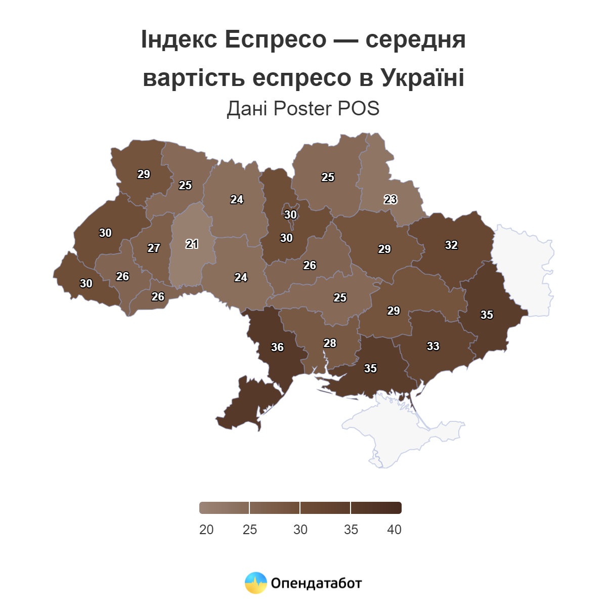 На Вінниччині ціна за філіжанку кави одна з найнижчих в Україні