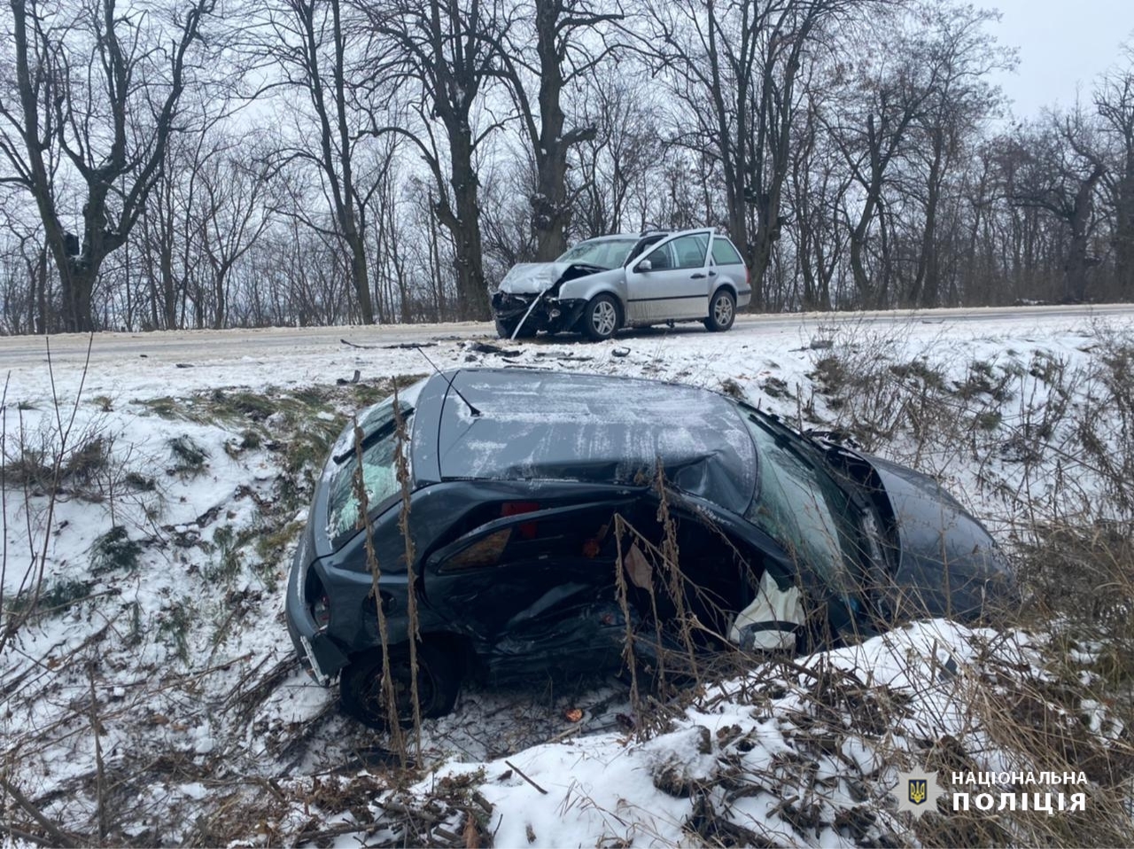 На Вінниччині водійка Skoda виїхала на зустрічку та врізалась у Volkswagen