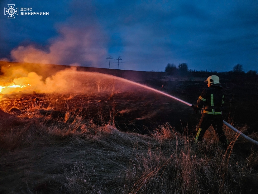 За добу, 7 березня, на Вінниччині сталося шість пожеж в екосистемах